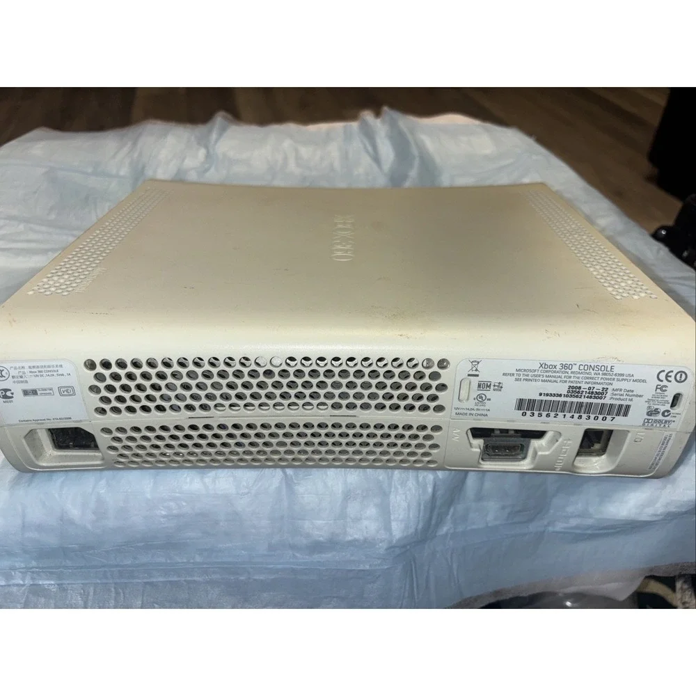 Microsoft Xbox 360 White Console HDMI 2008 Untested